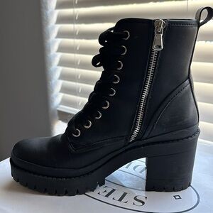 Steve Madden GRATE black leather platform boots